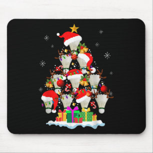 Christmas Tree Badminton Ball Santa Hat Funny Xmas Mouse Mat