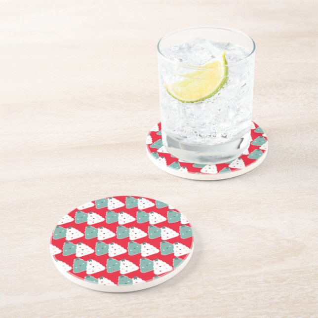 Christmas Tree Bakery Cookies Pattern Coaster (Side)