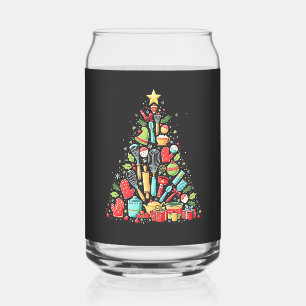Christmas Tree Baking Chef Cook Xmas Can Glass