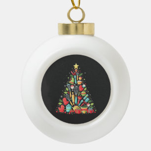 Christmas Tree Baking Chef Cook Xmas Ceramic Ball Christmas Ornament