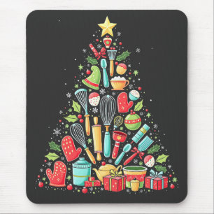 Christmas Tree Baking Chef Cook Xmas Mouse Mat