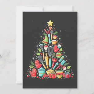 Christmas Tree Baking Chef Cook Xmas Thank You Card