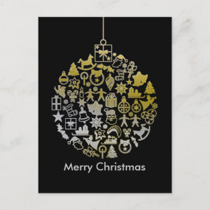 Christmas Tree Ball Ornament + your ideas Holiday Postcard