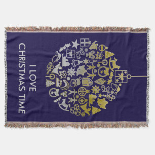 Christmas Tree Ball Ornament + your ideas Throw Blanket