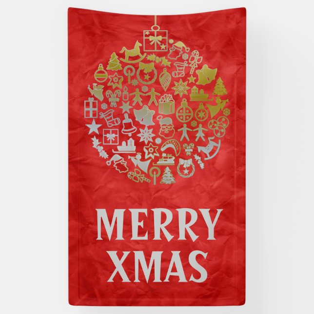 Christmas tree ball ornaments + your ideas banner (Vertical)