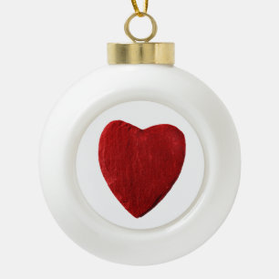 Christmas tree ball with heart and motive for bell ceramic ball christmas ornament