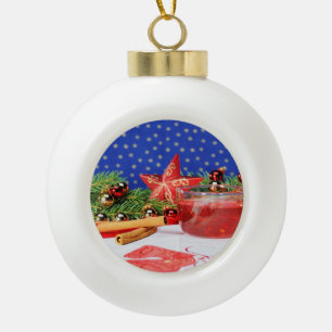 Christmas tree ball with picture and motive for ceramic ball christmas ornament