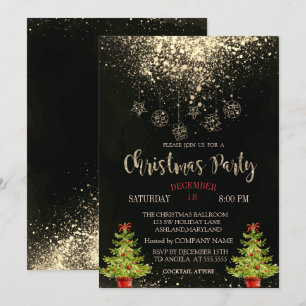 Christmas Tree, Balls Christmas Company Party  Invitation