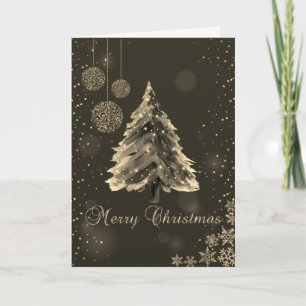 Christmas Tree,Balls,Snowflakes  Holiday Card