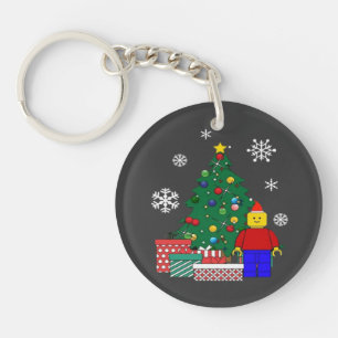 Christmas Tree Baseball Key Ring