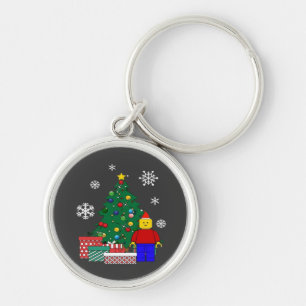 Christmas Tree Baseball Key Ring