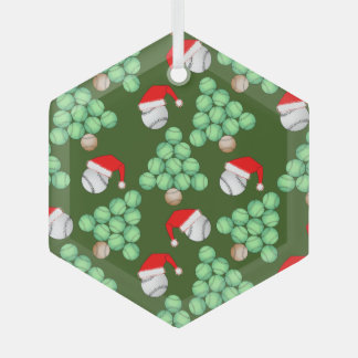 Christmas Tree Baseball Santa Hats Glass Tree Decoration