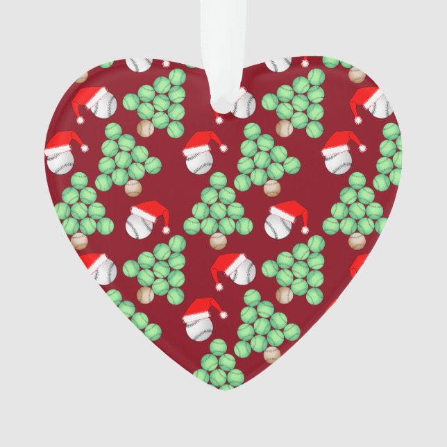 Christmas Tree Baseball Santa Hats Ornament (Front)
