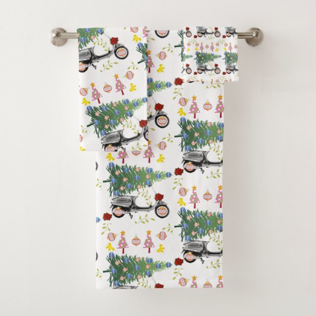 Christmas Tree Bath Towel Sets,  (Insitu)