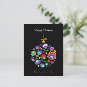 🎄Christmas tree bauble - folklore [black] Holiday Postcard
