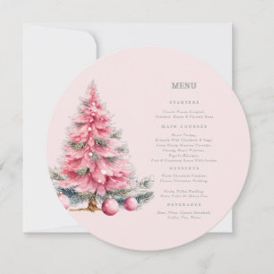Christmas Tree Baubles Shabby Circle Menu Card