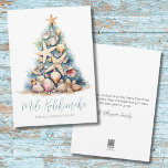 Christmas Tree Beach Mele Kalikimaka Holiday Card<br><div class="desc">Get into the holiday spirit with this unique Christmas card featuring a Christmas tree made of shells and starfish. Perfect for sending beachy holiday wishes, this card is ideal for anyone living in tropical places like Florida, Hawaii, or the Bahamas, or for those who simply adore the beach look. The...</div>