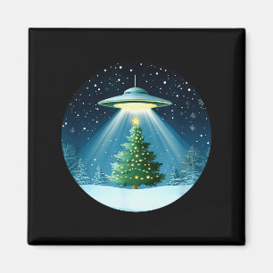 Christmas Tree Beamed By Ufo For Interstellar Holi Magnet