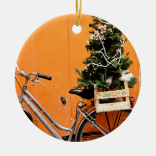 Christmas Tree Bicycle Ceramic Tree Decoration
