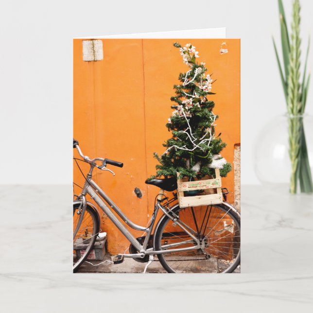 Christmas Tree Bicycle Holiday Card (Front)