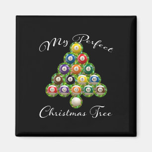 Christmas Tree Billiards Ugly Xmas Sweater Magnet