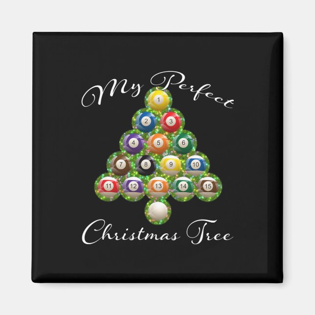 Christmas Tree Billiards Ugly Xmas Sweater  Magnet (Front)