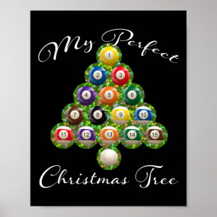 Christmas Tree Billiards Ugly Xmas Sweater Poster