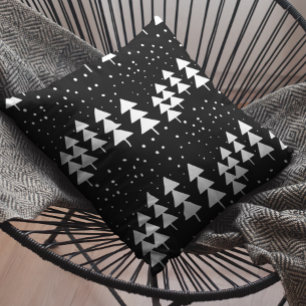 Christmas Tree Black and white pattern Cushion