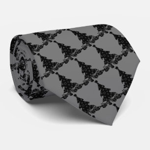  Christmas  Tree Black Grey Tie