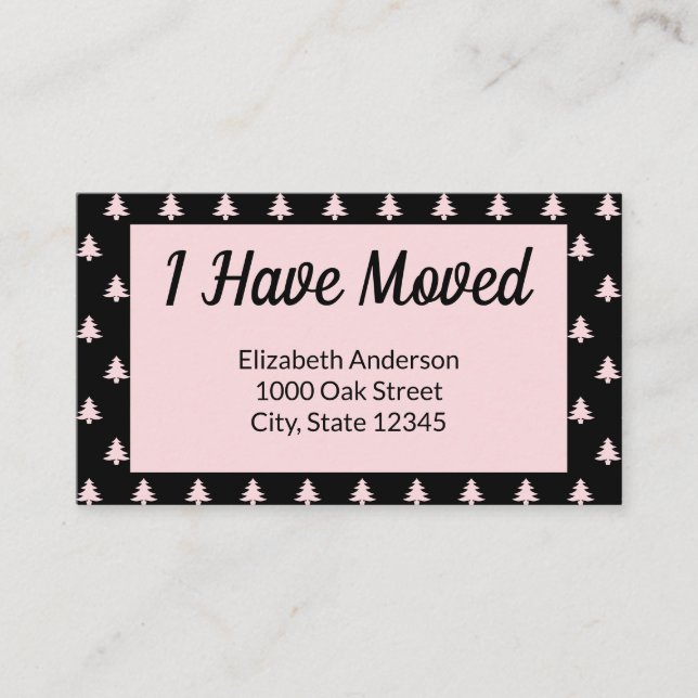 Christmas Tree Black Holiday Moving Announcement (Front)