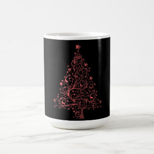 Christmas Tree Black Metallic Red Look Elegant Coffee Mug