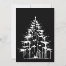 Christmas Tree Black & White Grunge Chic Aesthetic