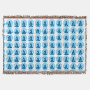Christmas Tree Blanket Blue Holiday Throw Blankets