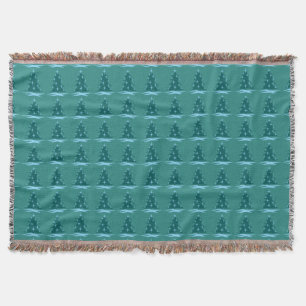 Christmas Tree Blanket Blue Holiday Throw Blankets