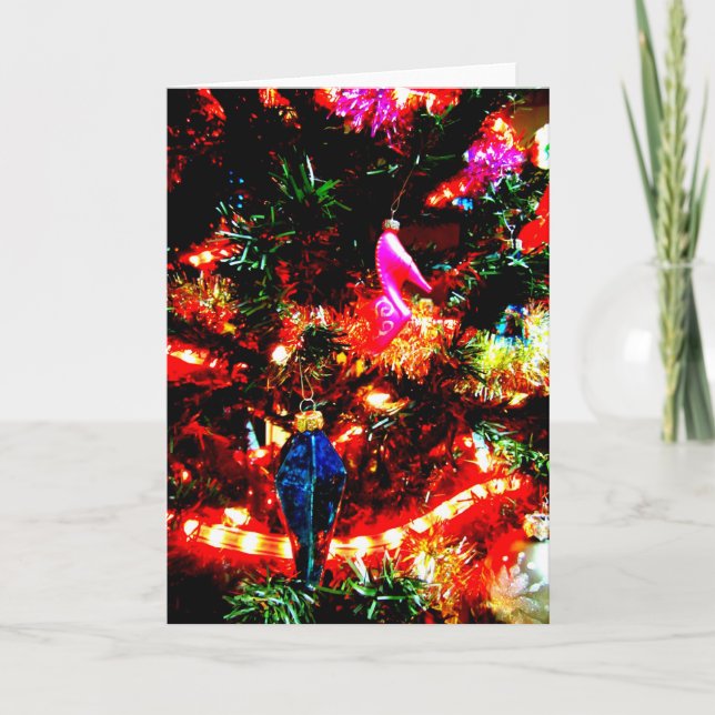 Christmas Tree Bling Holiday Card (Front)