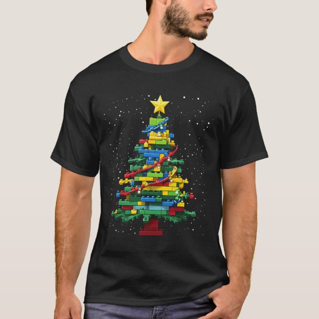 Christmas Tree Block Brick Building Xmas Master Bu T-Shirt (Front)