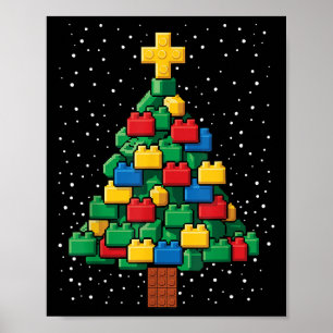 Christmas Tree Block Building Builder Brick Master Poster