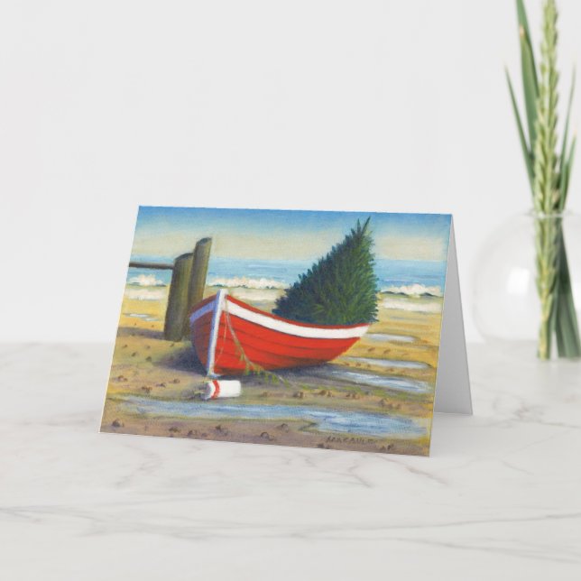 "Christmas Tree Boat" Holiday Card (Front)