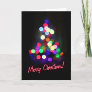 Christmas Tree Bokeh Lights Holiday Card
