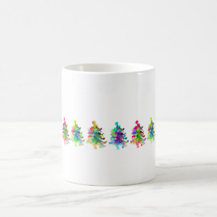 Christmas tree border mug. coffee mug
