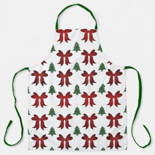 christmas tree bow apron