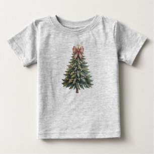 Christmas Tree Bow Coquette Xmas Baby T-Shirt