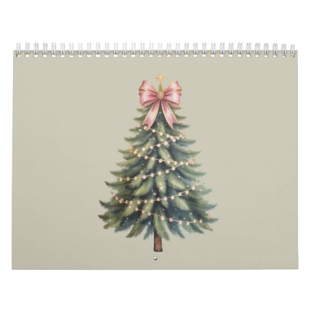 Christmas Tree Bow Coquette Xmas Calendar (Cover)
