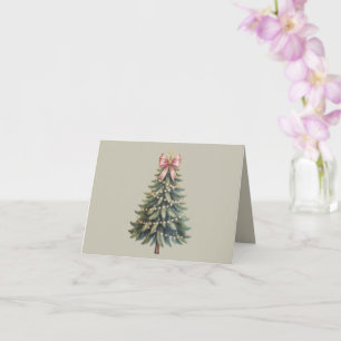 Christmas Tree Bow Coquette Xmas Card