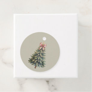 Christmas Tree Bow Coquette Xmas Favour Tags