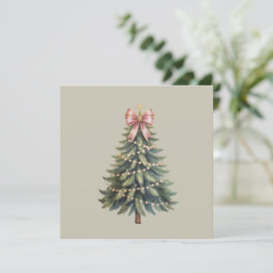 Christmas Tree Bow Coquette Xmas Holiday Card
