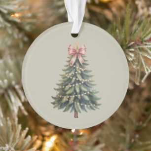 Christmas Tree Bow Coquette Xmas Ornament