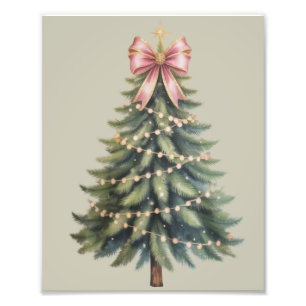 Christmas Tree Bow Coquette Xmas Photo Print