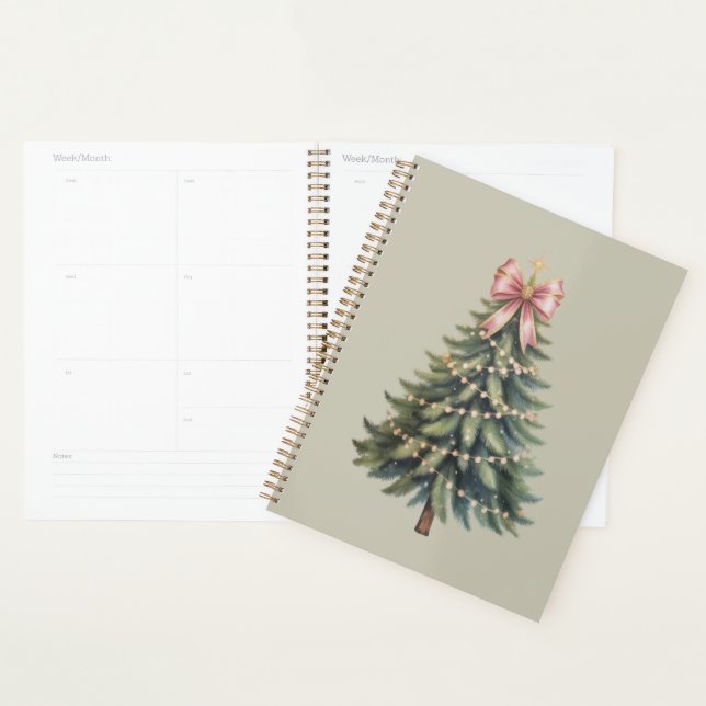 Christmas Tree Bow Coquette Xmas Planner (Display)