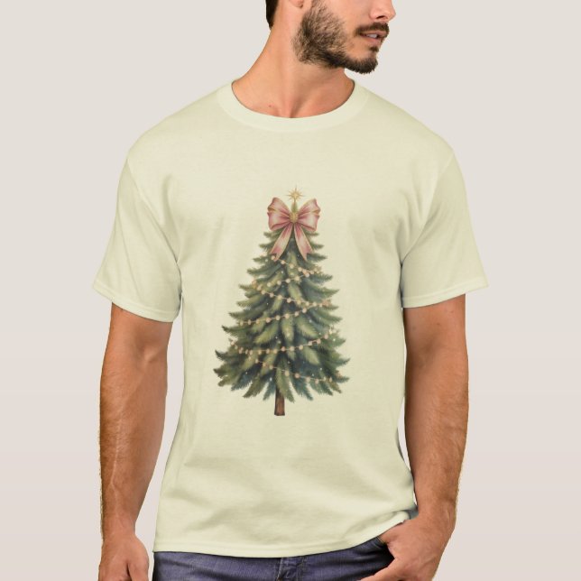 Christmas Tree Bow Coquette Xmas T-Shirt (Front)